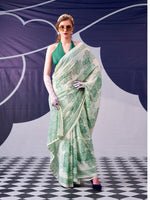 Womenline Pista Color Garcefull Look Satin Silk Saree