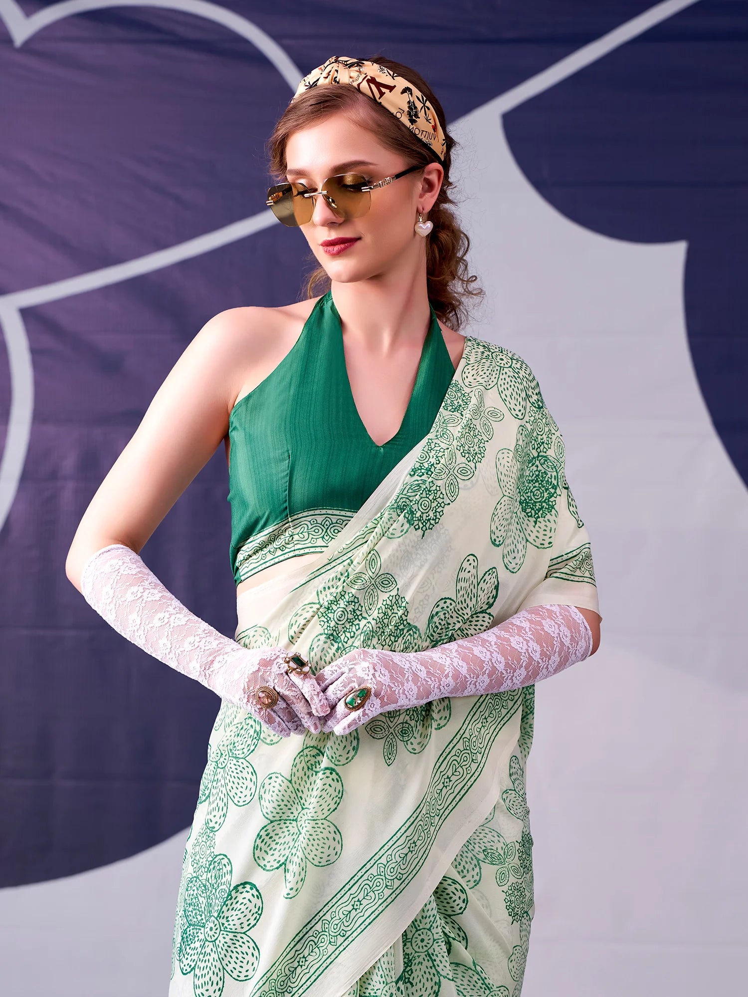 Womenline Pista Color Garcefull Look Satin Silk Saree