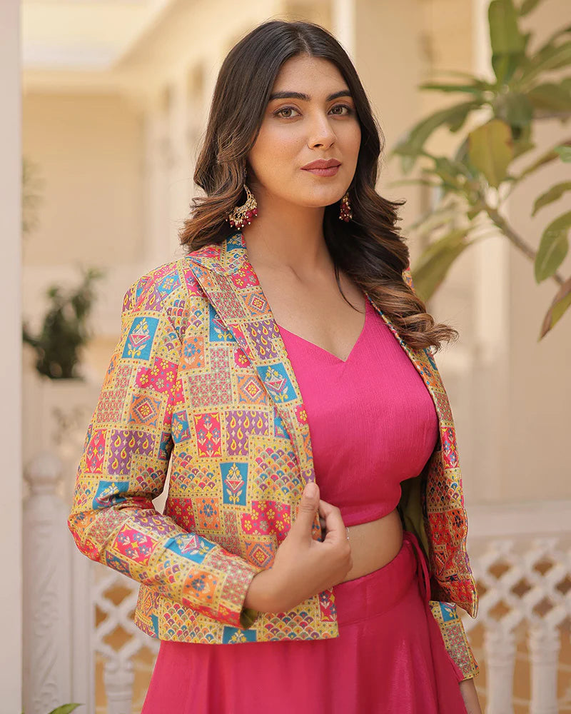 Womenline Pink Color Pure Chinnon Lehenga Choli