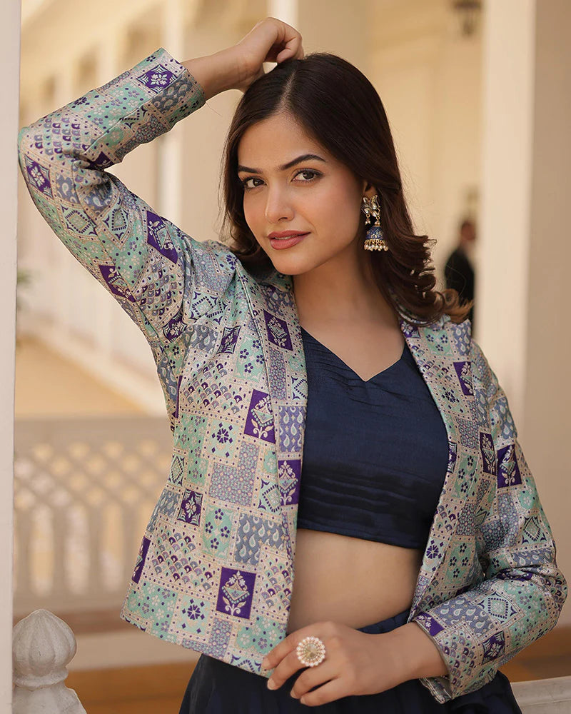 Womenline Navy Blue Color Pure Chinnon Lehenga Choli
