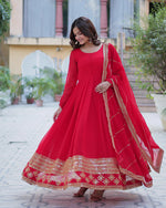 Womenline Exclusive Red Color Attractive Sequence Embroidery Work Gown