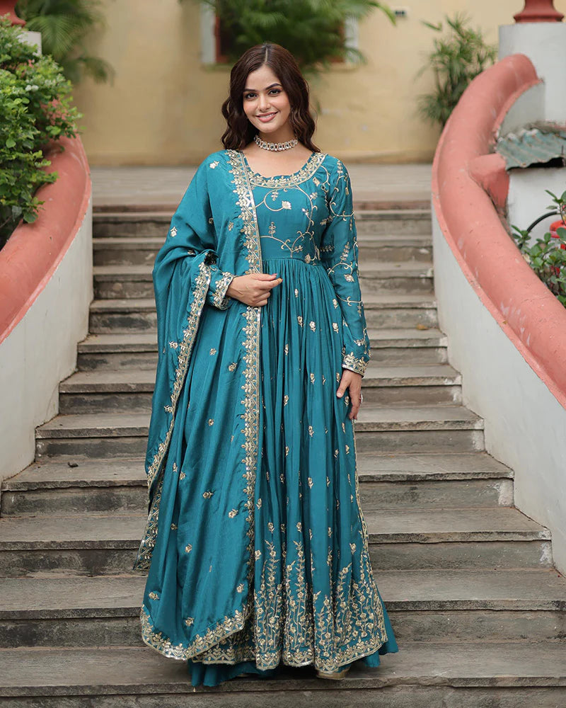 Womenline Rama Color Designer Three Piece Sharara Suit