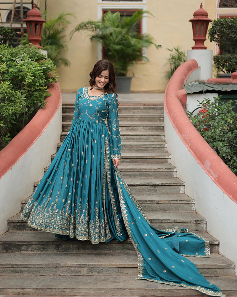 Womenline Rama Color Designer Three Piece Sharara Suit