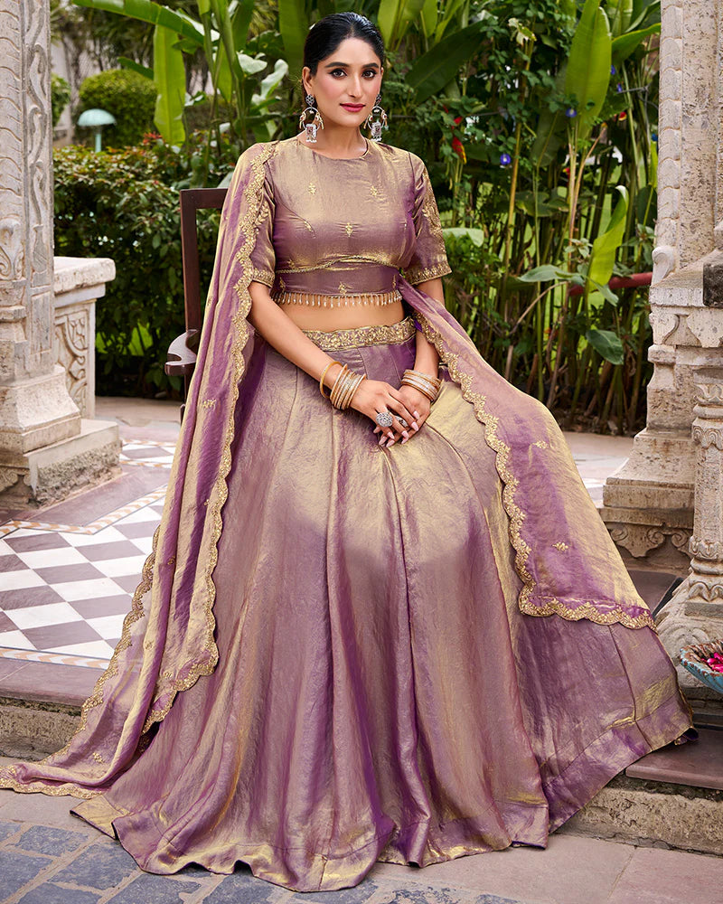 Womenline Lavender Color Fendi Pastel Lehenga Choli
