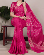 Womenline Pink Color Roop Silk Zari Weaving Saree