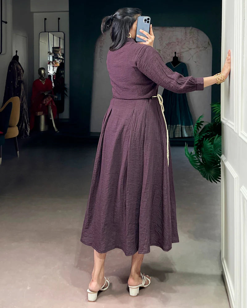 Womenline Dusty Mauve Color Crackel Tunic