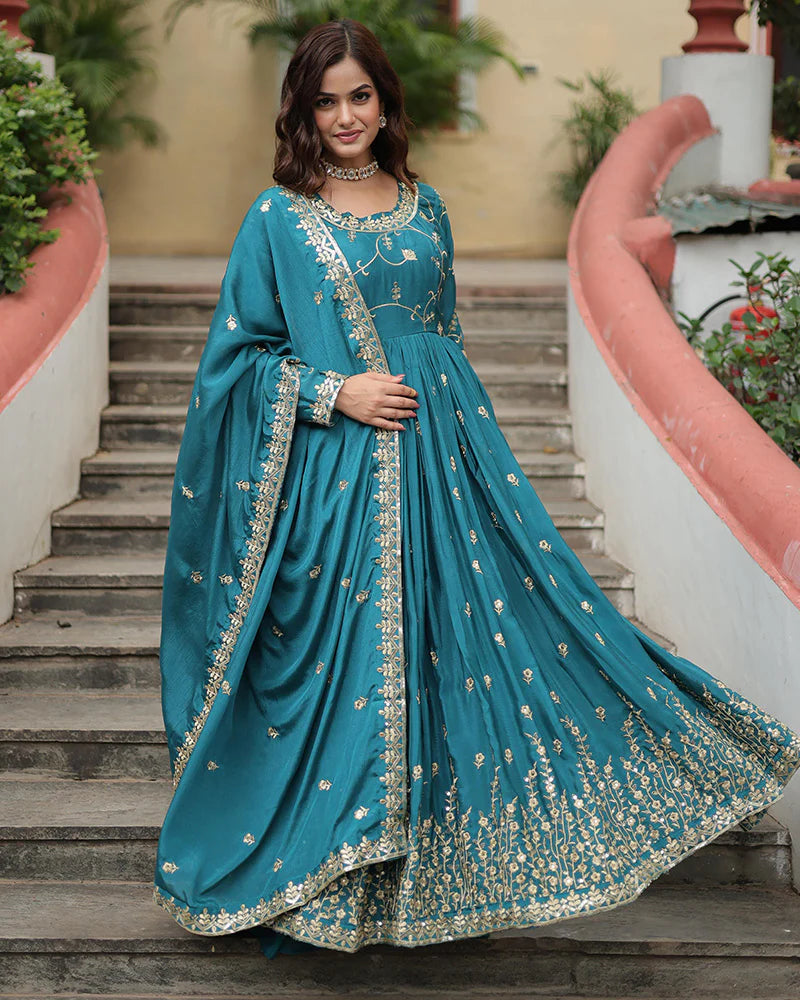 Womenline Rama Color Designer Three Piece Sharara Suit