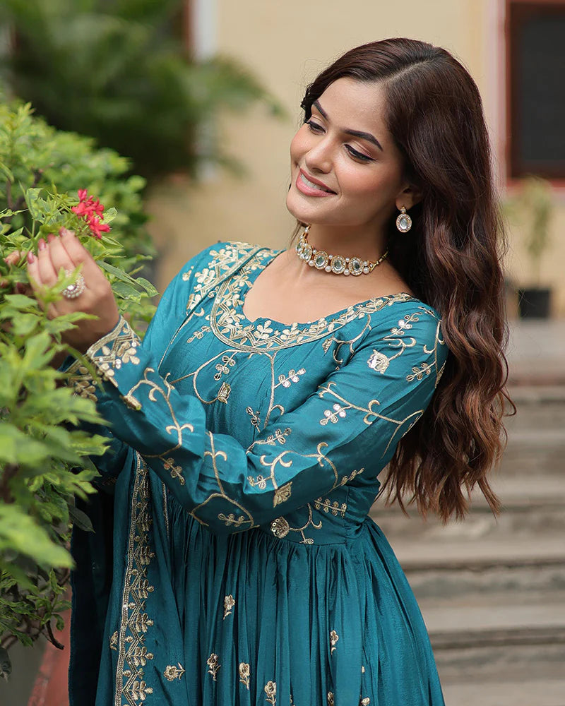 Womenline Rama Color Designer Three Piece Sharara Suit