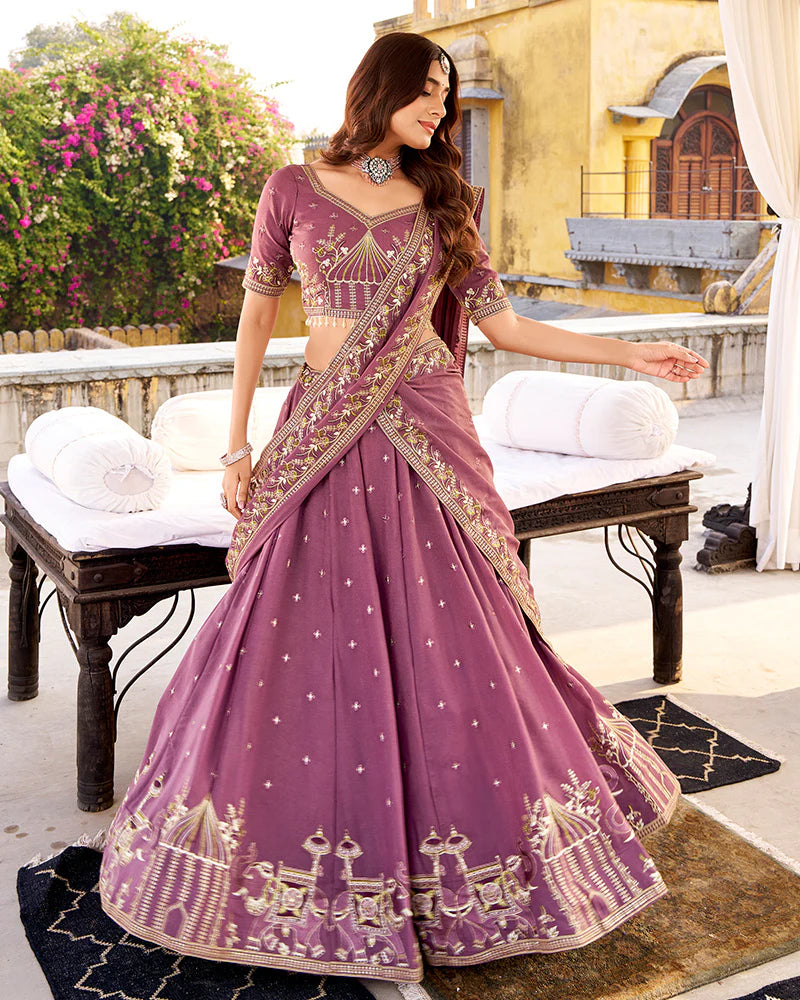 Womenline Luvender Color Chocolate Crush Lehenga Choli