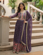 Womenline Designer Lavender Color Three Piece Sharara Suit