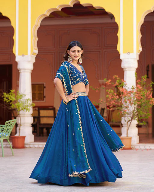 Womenline Morpich Color Fendi Embroidered Lehenga Choli