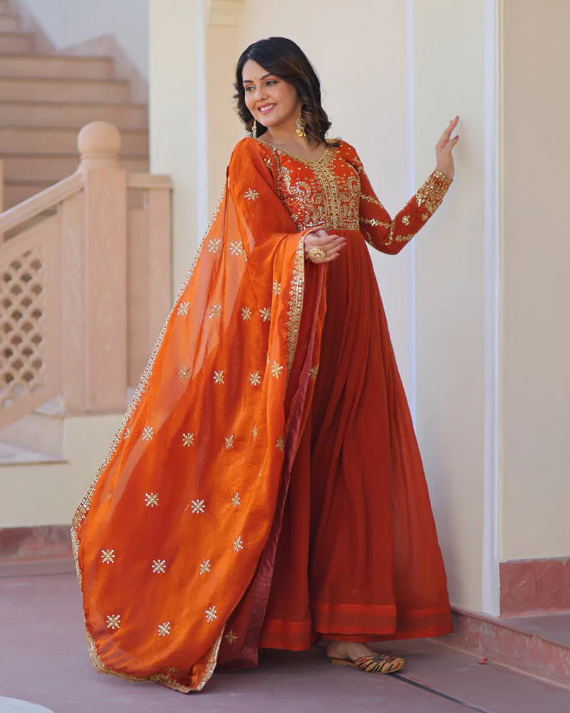 Womenline Fenta Color Fendi Embroidered Gown