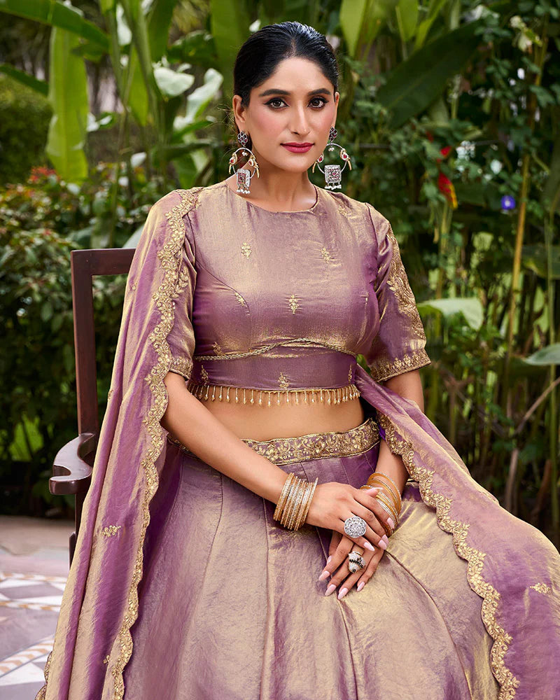 Womenline Lavender Color Fendi Pastel Lehenga Choli