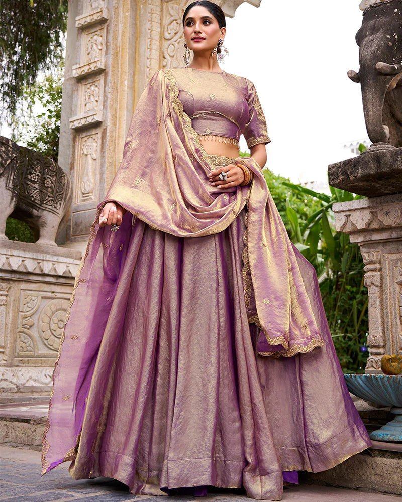 Womenline Lavender Color Fendi Pastel Lehenga Choli