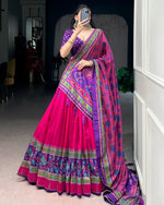 Womenline Pink Color Tasar Silk Traditional Lehenga Choli