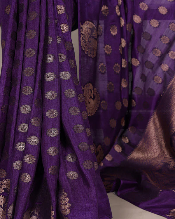 Womenline Purple Color Roop Silk Zari Weaving Saree