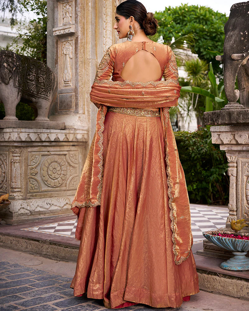 Womenline Rust Orange Color Fendi Pastel Lehenga Choli – WomenLine.in