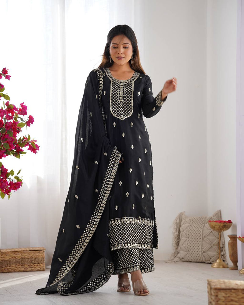 WomenLine Black Color Designer Dress Set