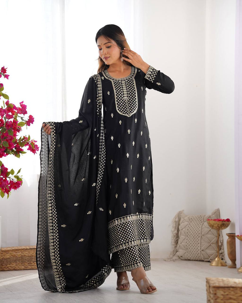 WomenLine Black Color Designer Dress Set