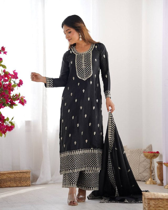 WomenLine Black Color Designer Dress Set