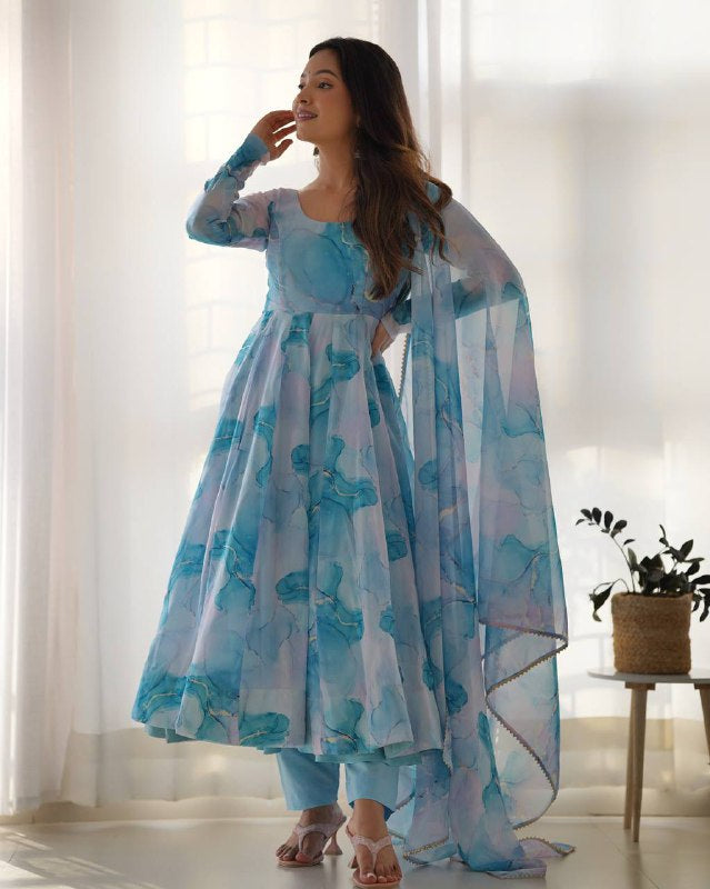 Womenline This colourfull lightweight Anarkali Suit