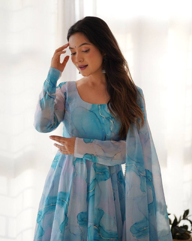 Womenline This colourfull lightweight Anarkali Suit