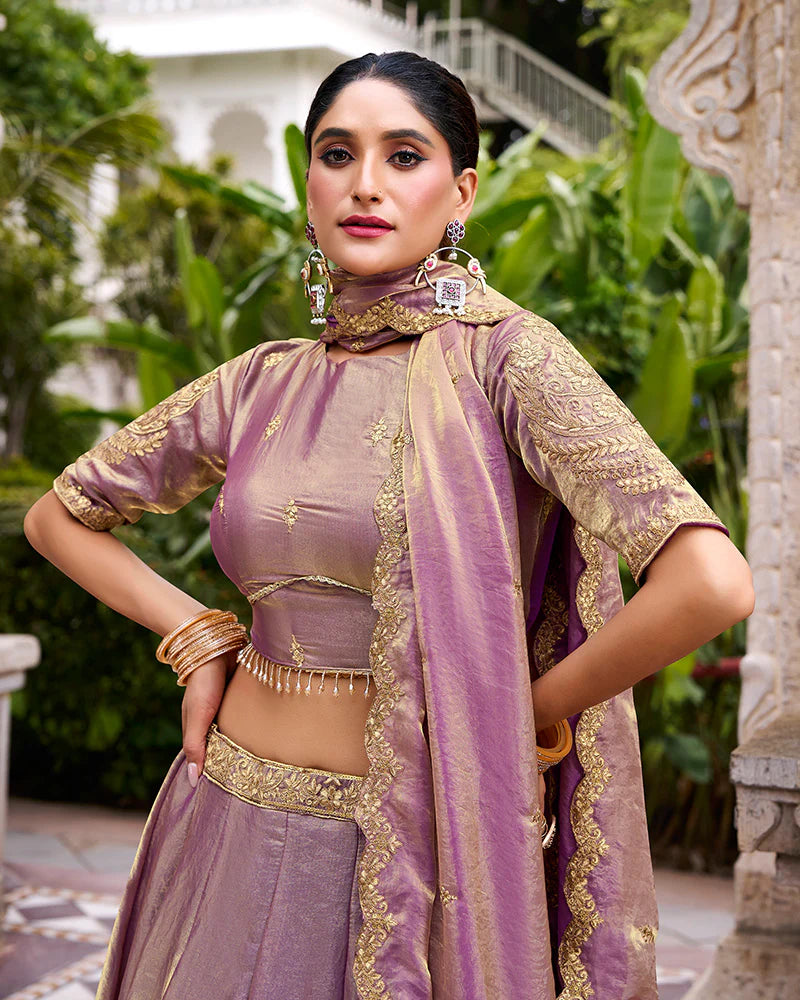 Womenline Lavender Color Fendi Pastel Lehenga Choli