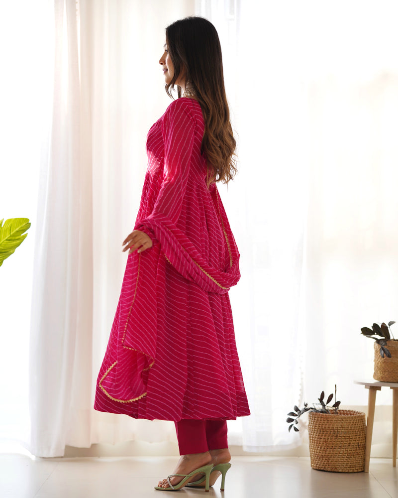 WomenLine Pink Color Pure Fox Anarkali Suit