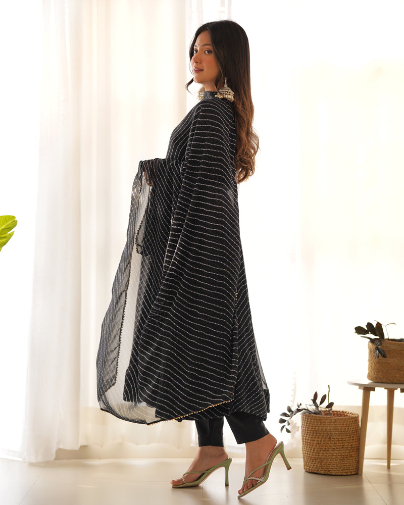 WomenLine Black Color Pure Fox Anarkali Suit
