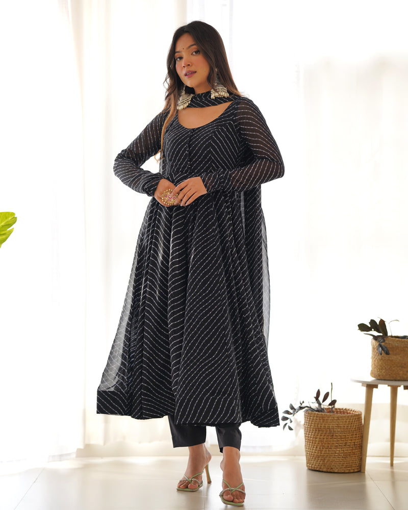 WomenLine Black Color Pure Fox Anarkali Suit