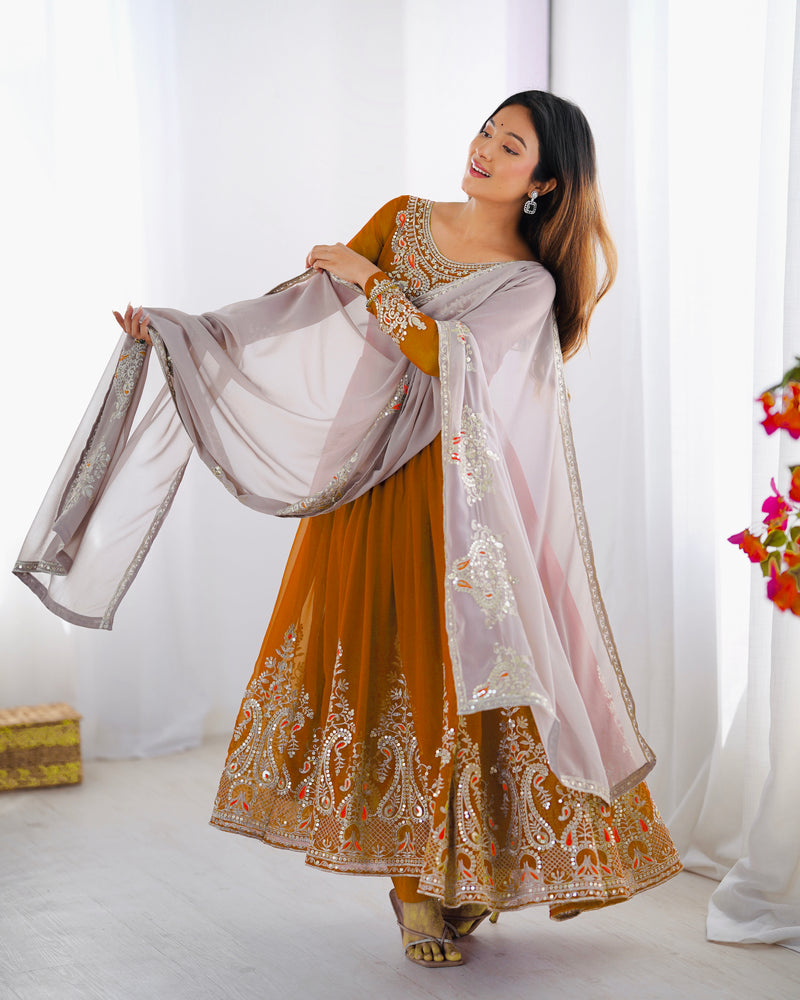 Womenline Heavy Embroidery Work Anarakli Suit