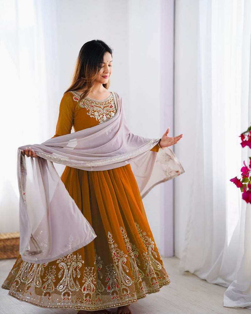 Womenline Heavy Embroidery Work Anarakli Suit