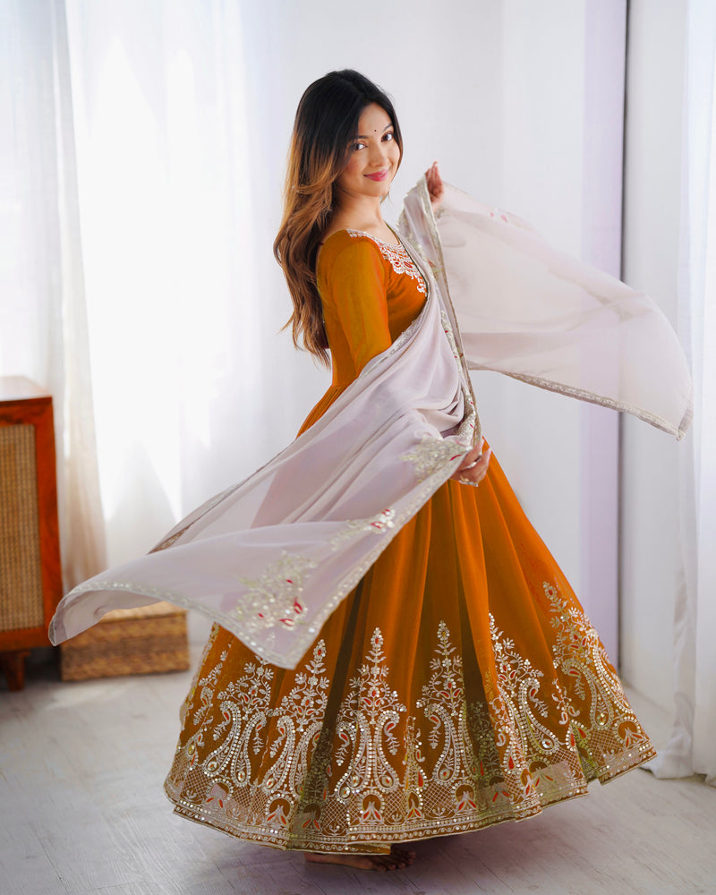 Womenline Heavy Embroidery Work Anarakli Suit
