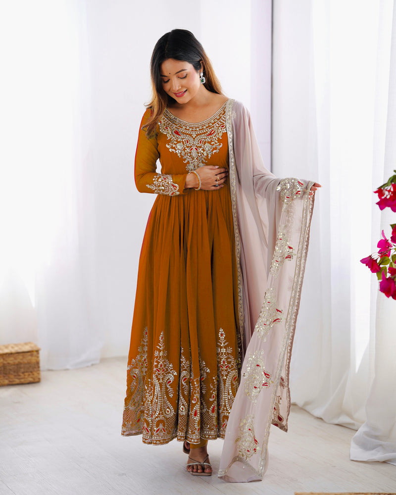 Womenline Heavy Embroidery Work Anarakli Suit