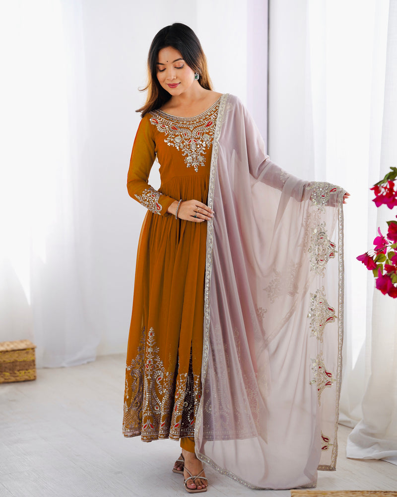Womenline Heavy Embroidery Work Anarakli Suit