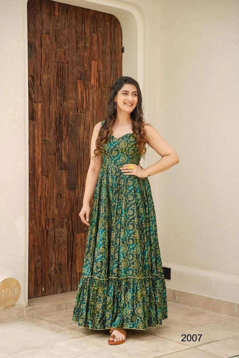 Womenline Green color anarkali suit