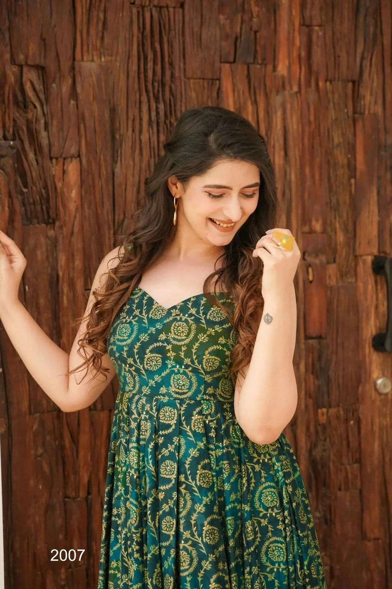 Womenline Green color anarkali suit
