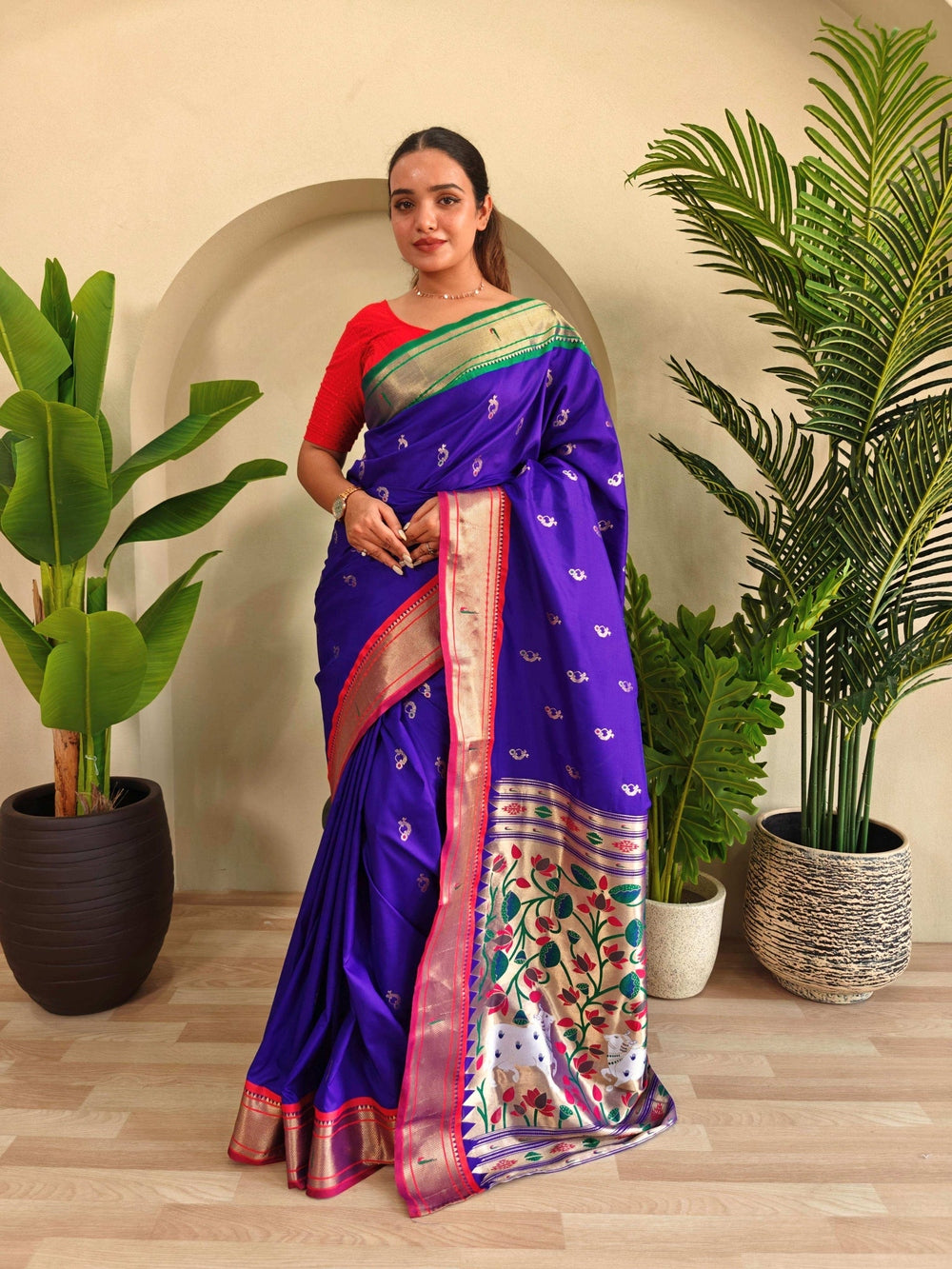 Womenline Ganga Jamuna Banarasi Silk Saree