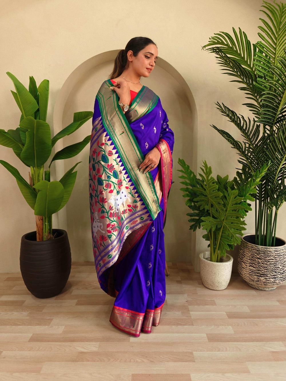 Womenline Ganga Jamuna Banarasi Silk Saree