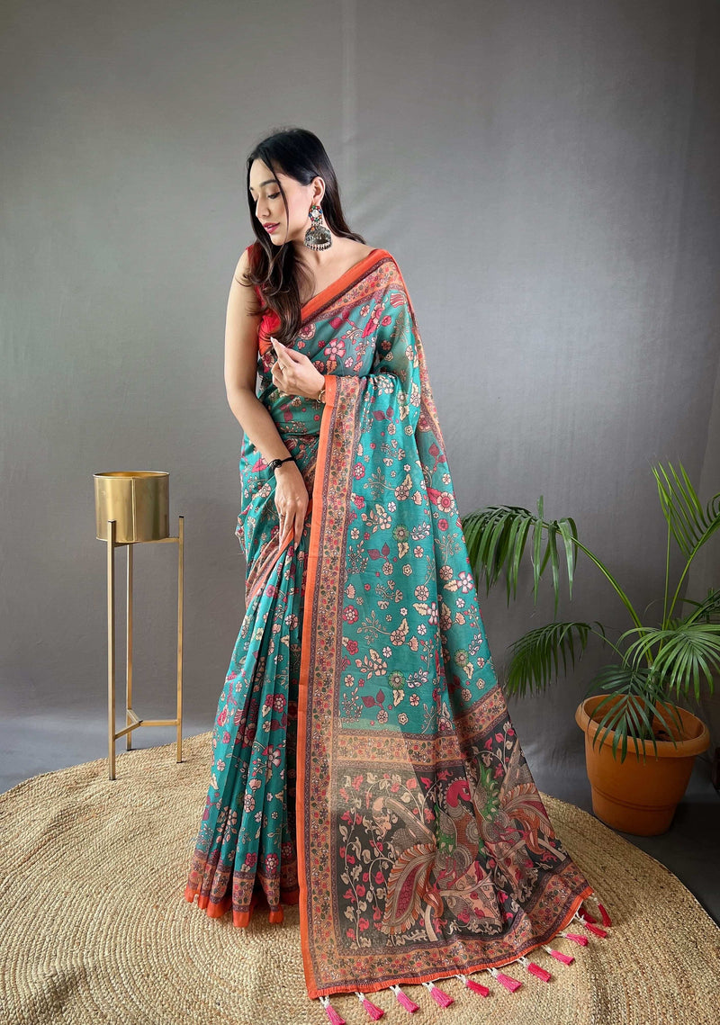 WomenLine Kalamkari Silk Saree