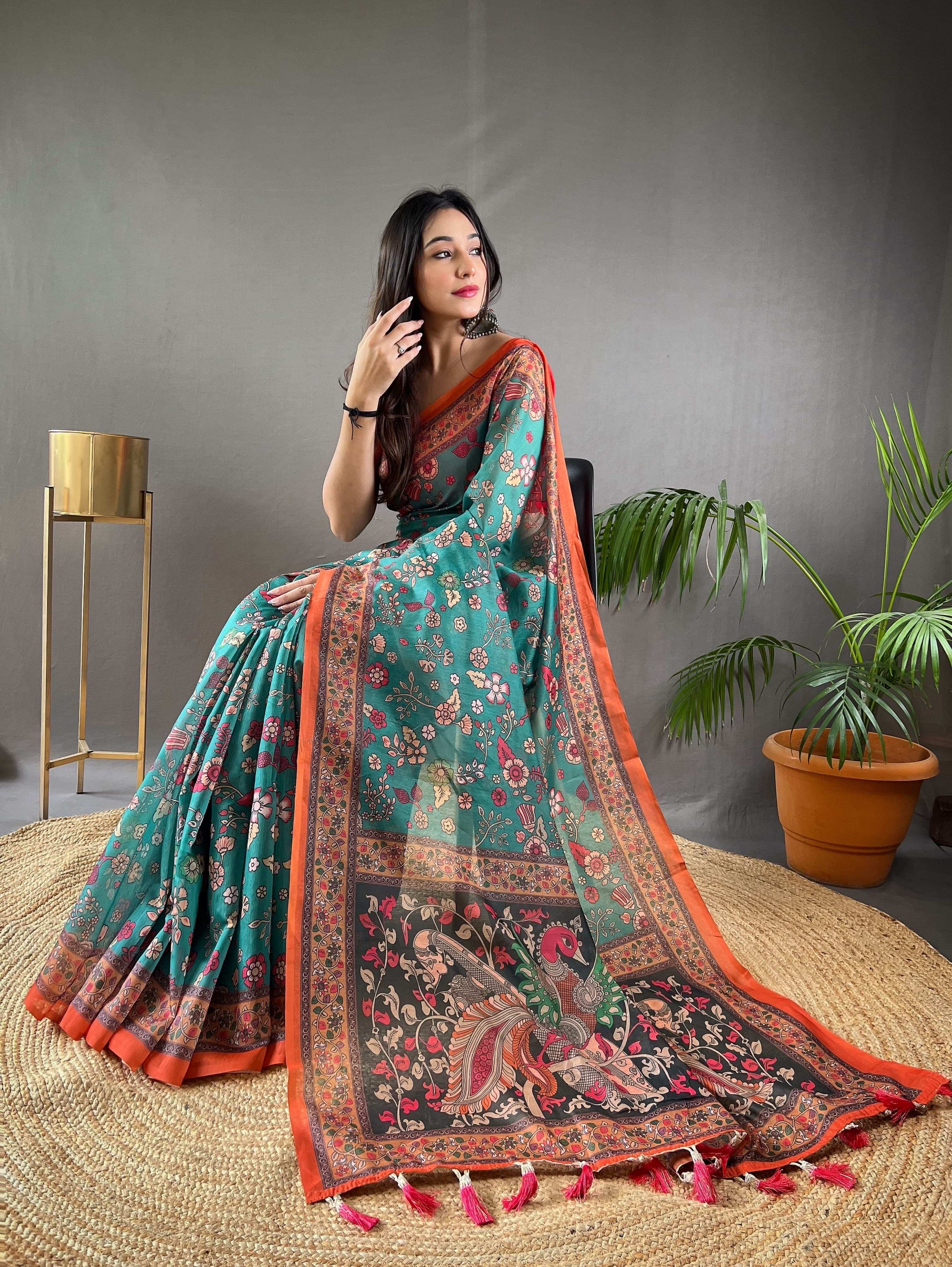 WomenLine Kalamkari Silk Saree