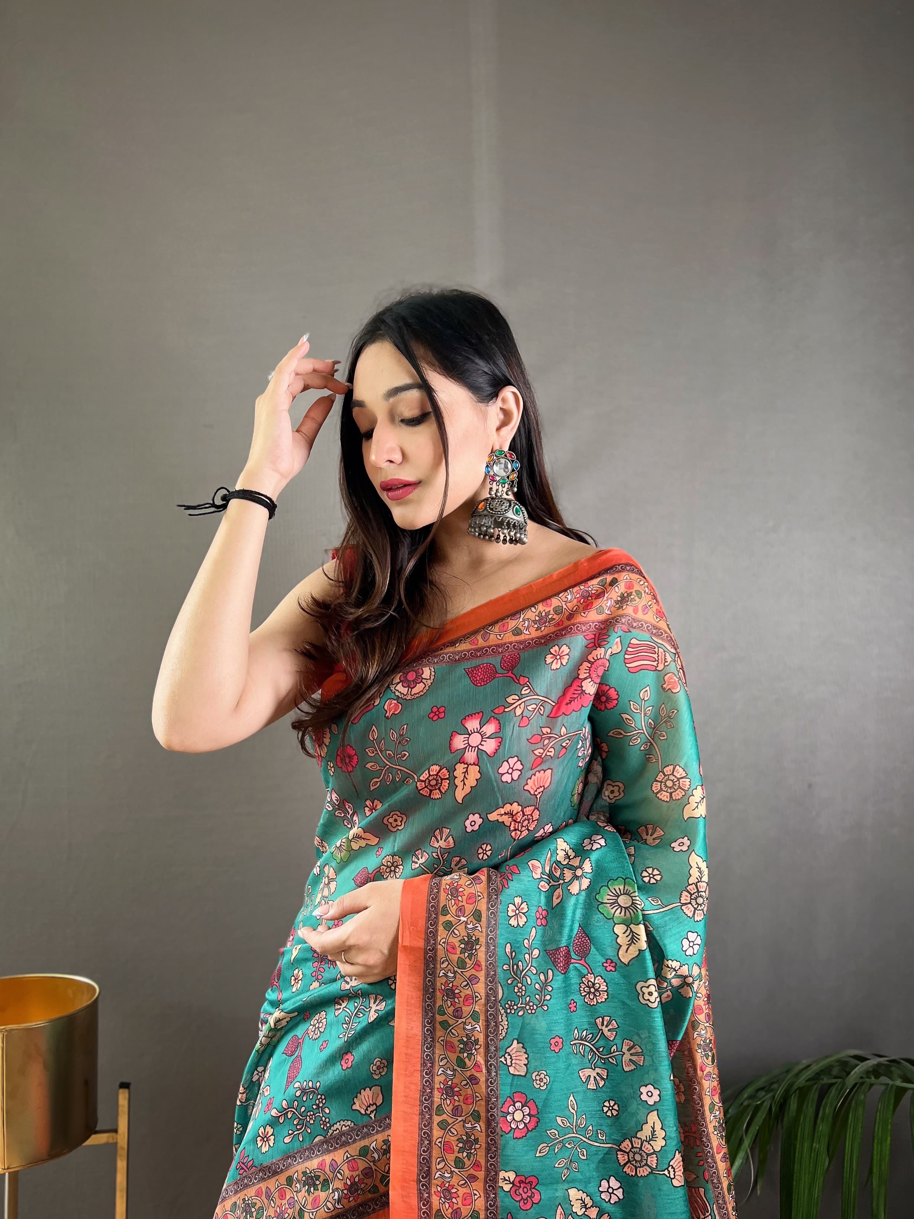 WomenLine Kalamkari Silk Saree