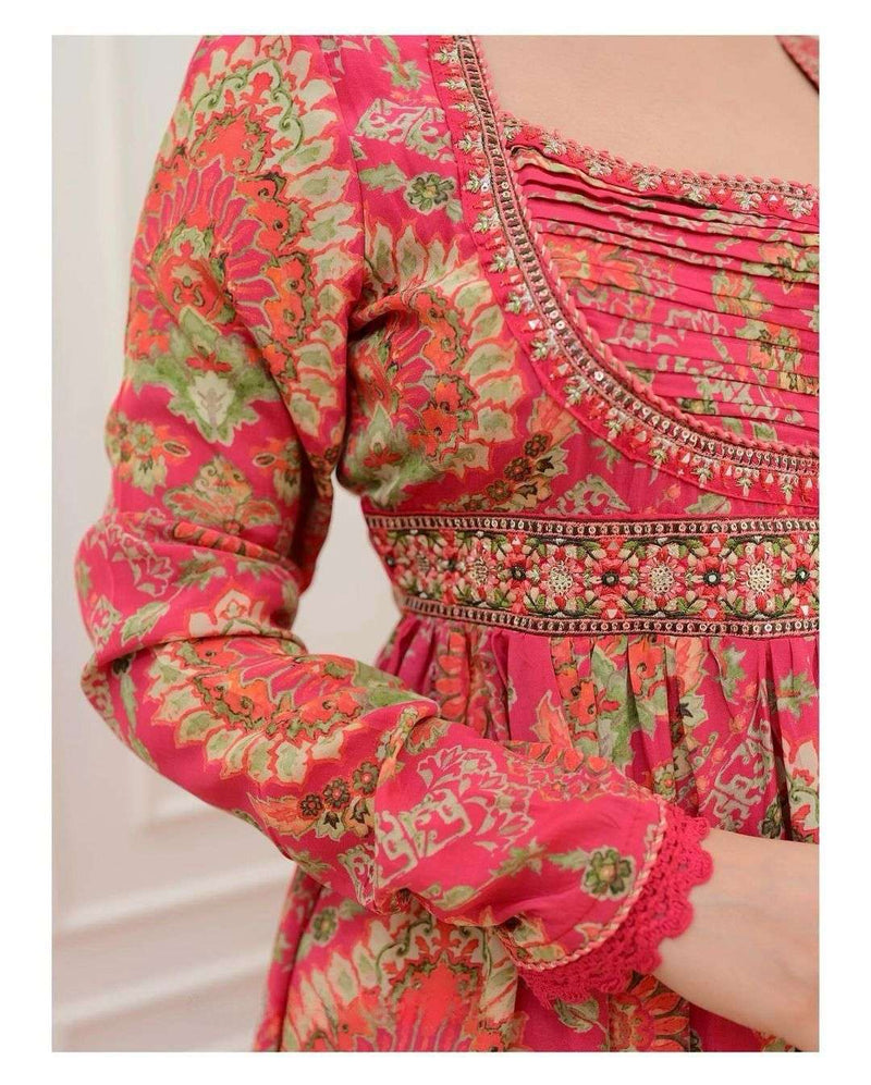 Womenline Multicoloured Anarkali with mirror