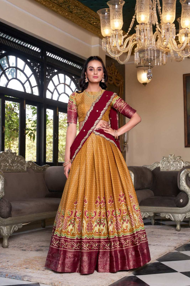 Womenline Yellow Color Silk that speaks tradition