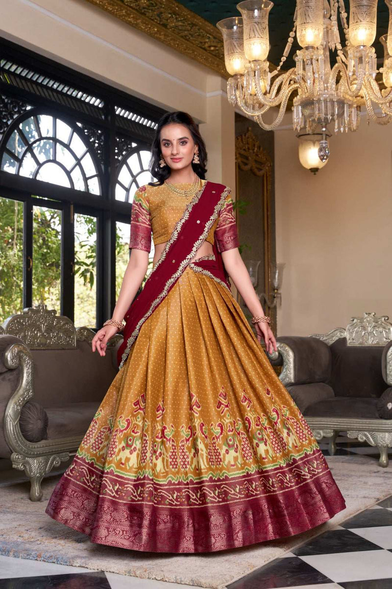 Womenline Yellow Color Silk that speaks tradition