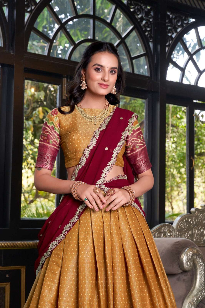 Womenline Yellow Color Silk that speaks tradition