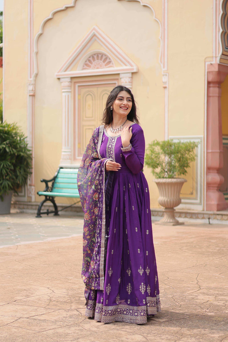 Womenline Purpal Color Designer gown