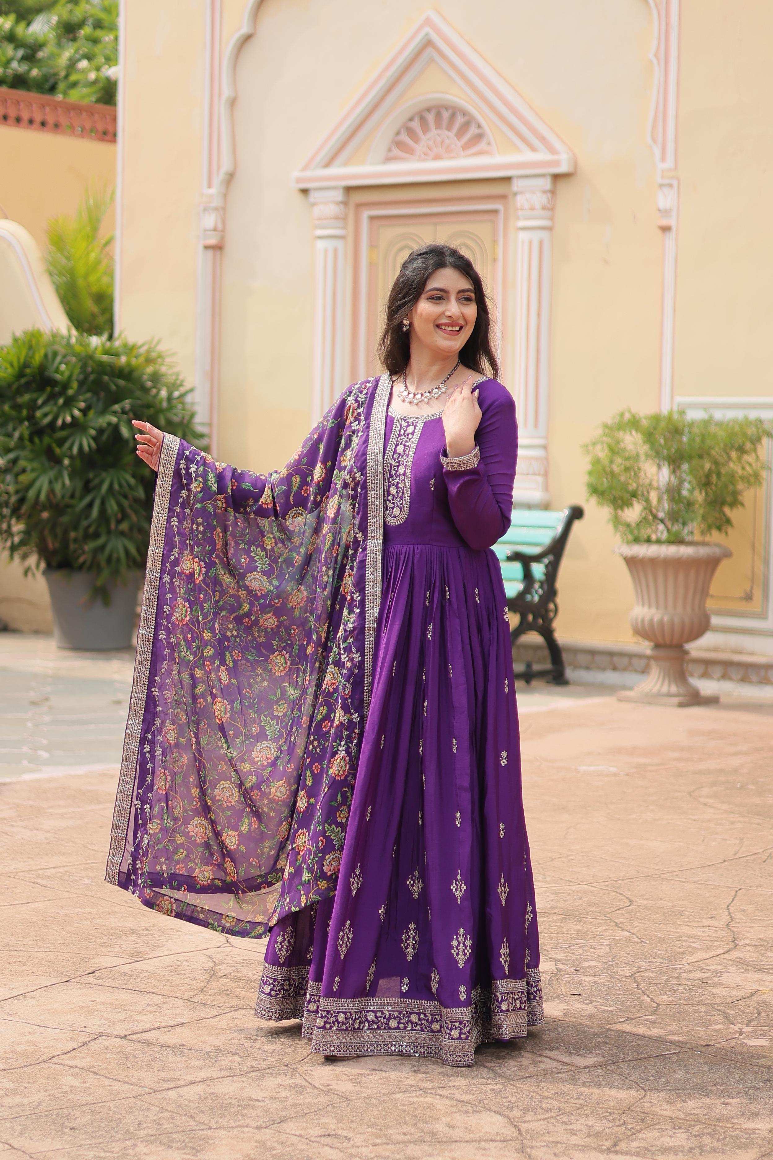 Womenline Purpal Color Designer gown