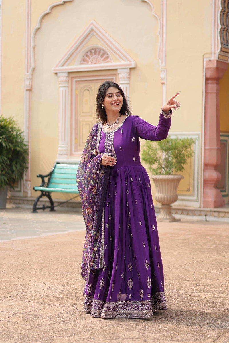 Womenline Purpal Color Designer gown