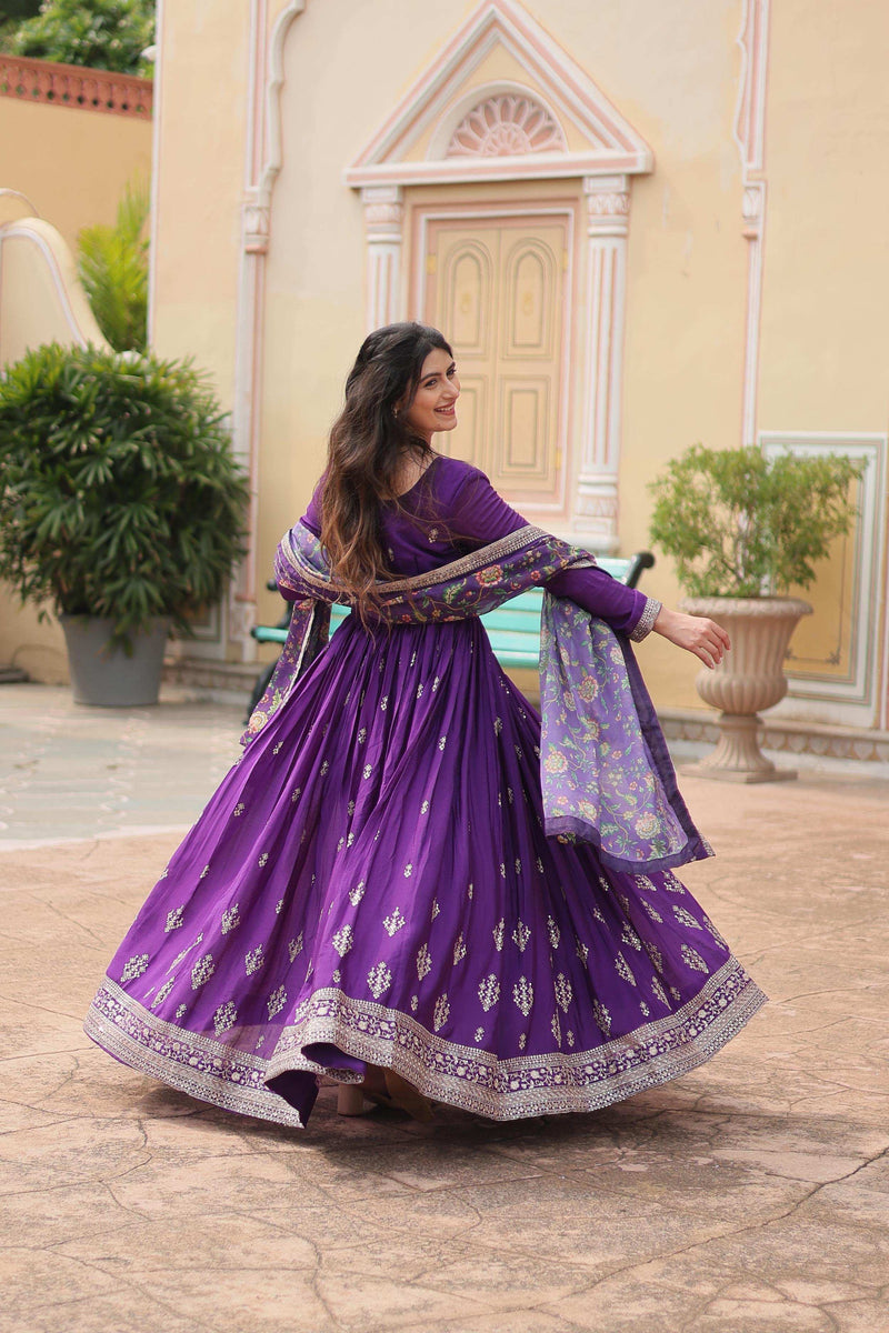 Womenline Purpal Color Designer gown